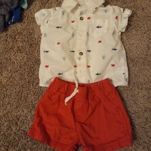 Carters button up shirt set